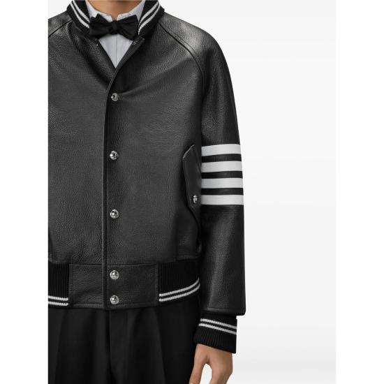 26FW 톰브라운 가죽 자켓 MJO262Y L0149 001 BLACK - THOM BROWNE