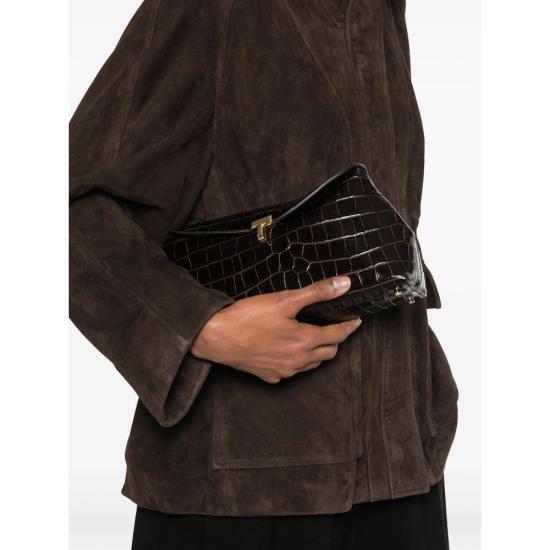26FW 토템 T-락 가죽 클러치 백 234 WAL944 LE0076 034 DKBRO BROWN - TOTEME