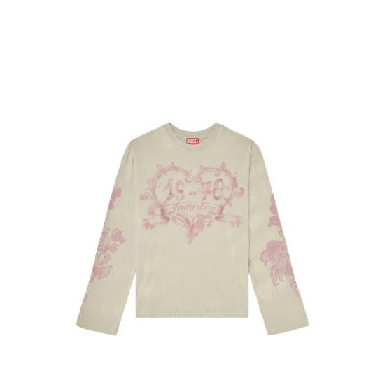 26FW 디젤 긴팔 티셔츠 A23205 0LJCN 77F NEUTRALS