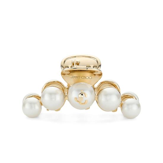 26FW 지미추 헤어 액세서리 CLAW HAIR CLIP DCK WHGOL GOLD WHITE