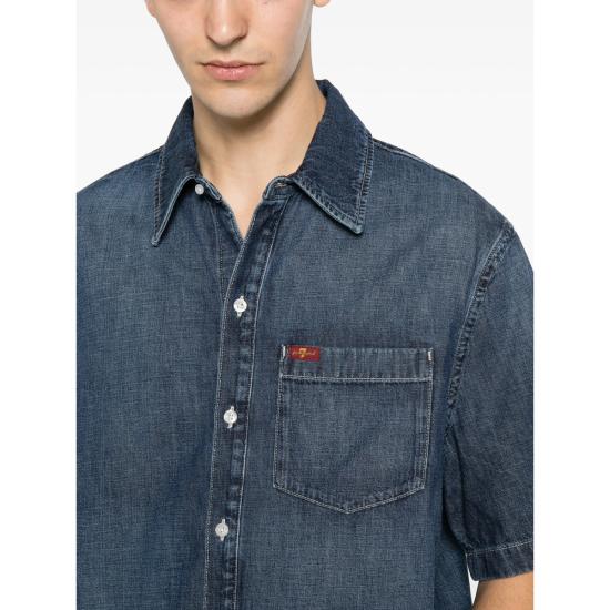 26FW 세븐포올맨카인드 데님 셔츠 7T1R0H08 S S REGULA 3M7 BLUE - 7 FOR ALL MANKIND