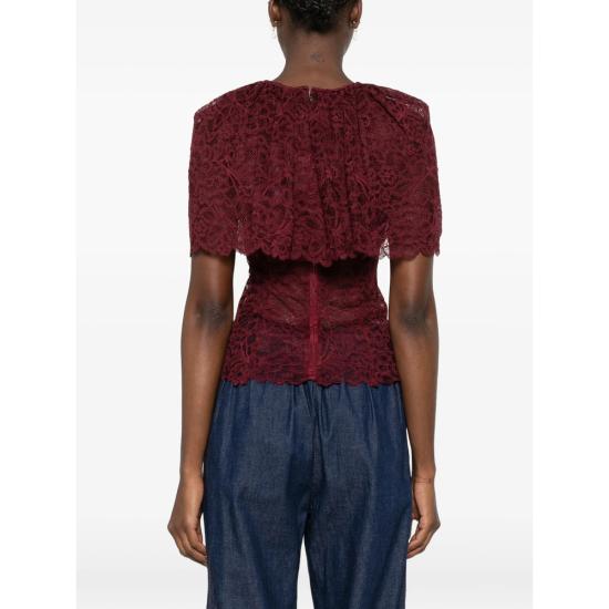 26FW 셀프 포트레이트 블라우스 PF26 099T BU BURGU RED - SELF PORTRAIT