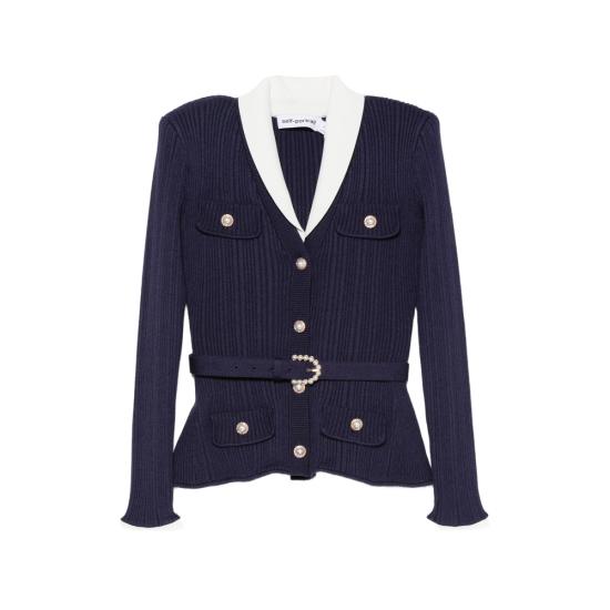 26FW 셀프 포트레이트 가디건 PF26 131C N NAVY BLUE
