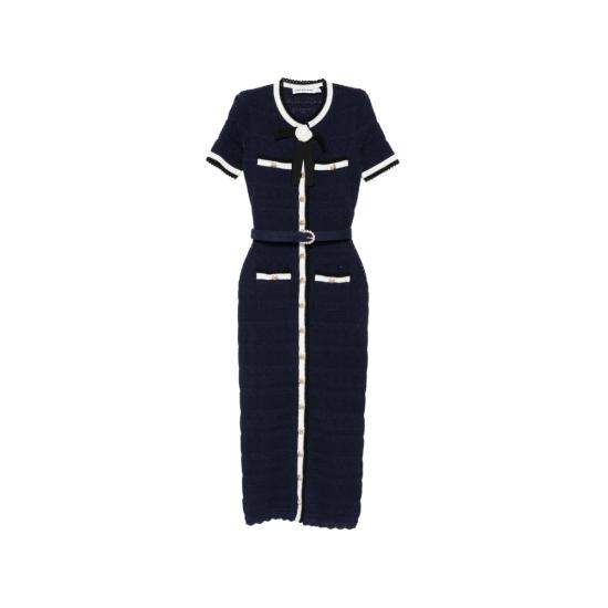 26FW 셀프 포트레이트 롱 원피스 PF26 072MA N NAVY BLUE