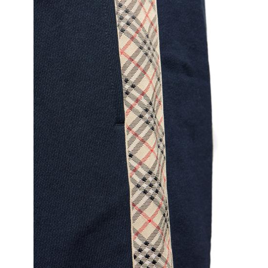 26SS 버버리 체크 트리밍 코튼 조깅 팬츠 8118995 SID CT A1222 BLUE - BURBERRY