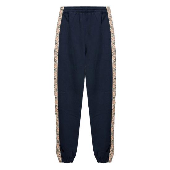 26SS 버버리 체크 트리밍 코튼 조깅 팬츠 8118995 SID CT A1222 BLUE