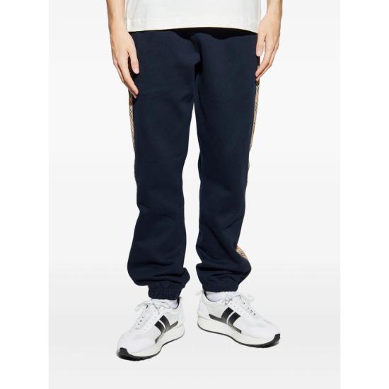 26SS 버버리 체크 트리밍 코튼 조깅 팬츠 8118995 SID CT A1222 BLUE - BURBERRY