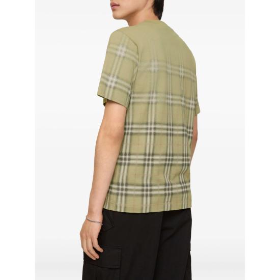 26SS 버버리 그라디언트 체크 코튼 티셔츠 8119023 RYAN CHK C4053 NEUTRALS - BURBERRY