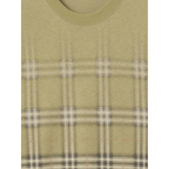 26SS 버버리 그라디언트 체크 코튼 티셔츠 8119023 RYAN CHK C4053 NEUTRALS - BURBERRY