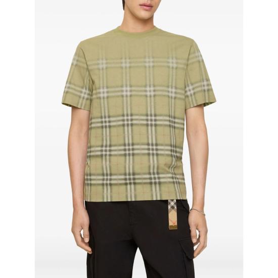 26SS 버버리 그라디언트 체크 코튼 티셔츠 8119023 RYAN CHK C4053 NEUTRALS - BURBERRY