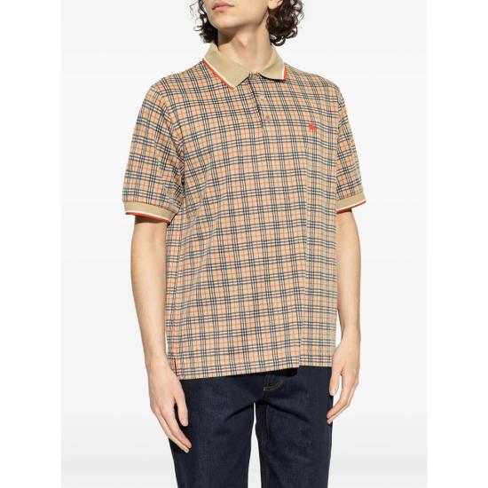 26SS 버버리 체크 코튼 블렌드 폴로 셔츠 8119561 PELHAM CHK B9368 NEUTRALS - BURBERRY