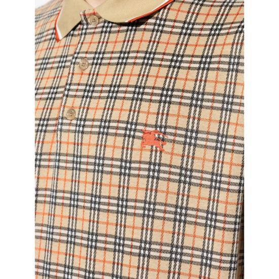 26SS 버버리 체크 코튼 블렌드 폴로 셔츠 8119561 PELHAM CHK B9368 NEUTRALS - BURBERRY