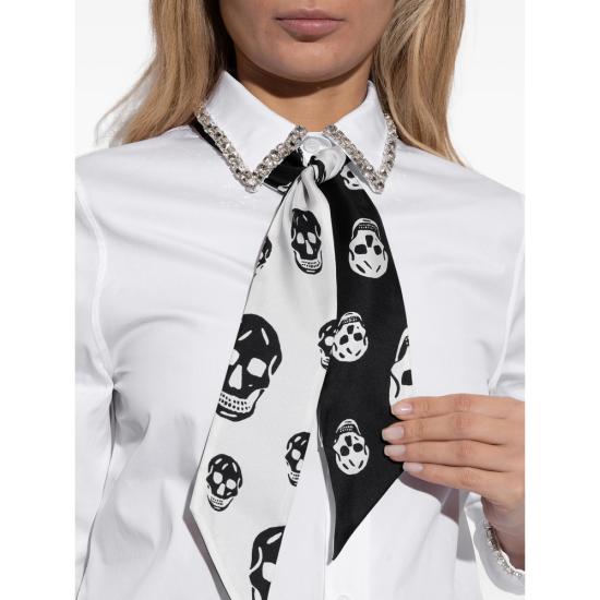 26FW 알렉산더 맥퀸 머플러/스카프 857553 3001Q 1078 BLACK WHITE - ALEXANDER MCQUEEN