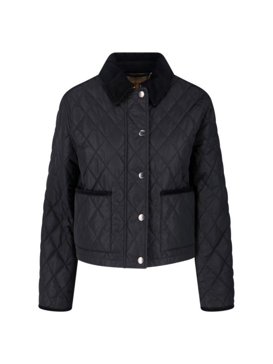 26FW 버버리 올드햄 크롭 퀼팅 자켓 8107465 C1900 Black