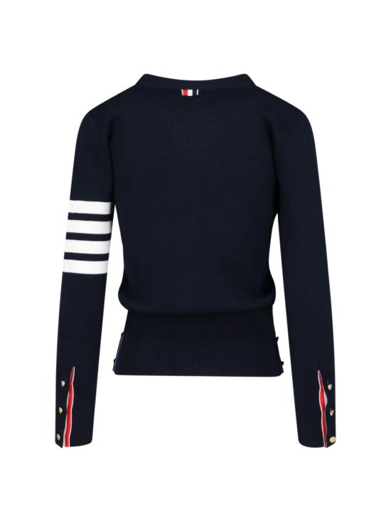 26FW 톰브라운 파인 메리노 울 4바 클래식 V넥 가디건 FKC207A 00014 415 Blue - THOM BROWNE