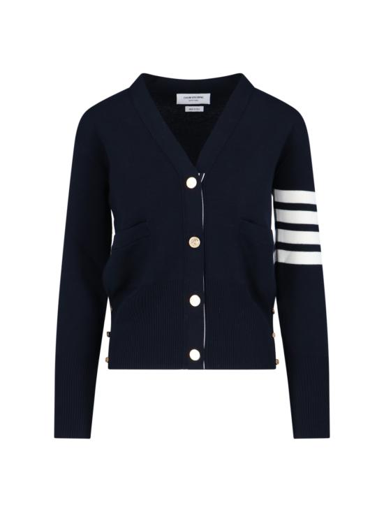 26FW 톰브라운 파인 메리노 울 4바 클래식 V넥 가디건 FKC207A 00014 415 Blue