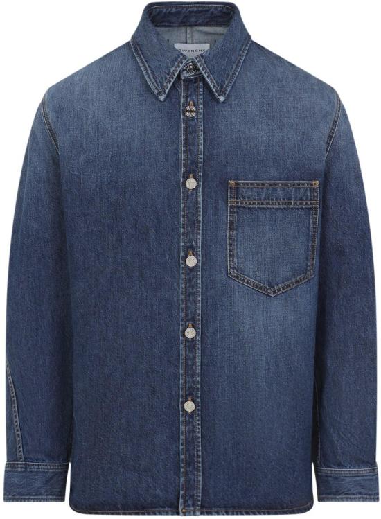  지방시 데님 셔츠 BM615W516L401DARKBLUE DIVERS