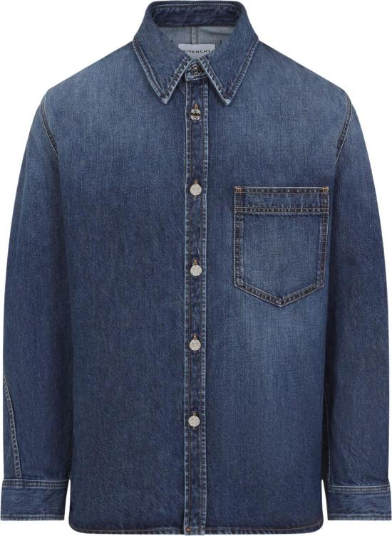  지방시 데님 셔츠 BM615W516L401DARKBLUE DIVERS - GIVENCHY