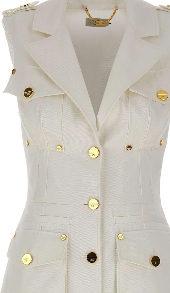 26SS 엘리자베타프랜치 숏 원피스 AB92861E3360 WHITE - ELISABETTA FRANCHI