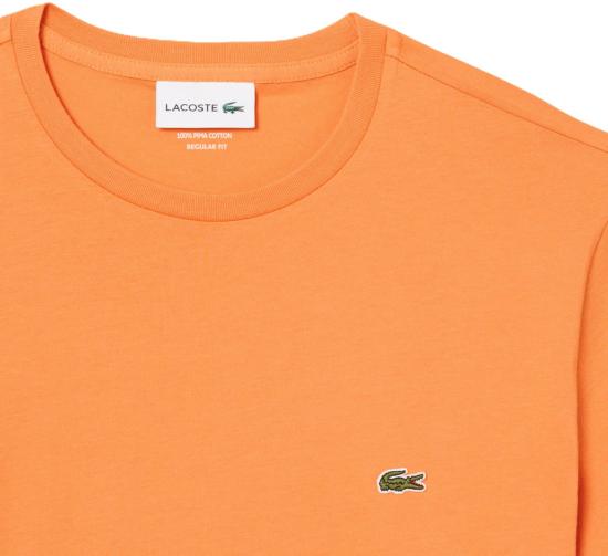 26SS 라코스테 피마 코튼 저지 크루넥 티셔츠 TH6709IY0 ORANGE - LACOSTE