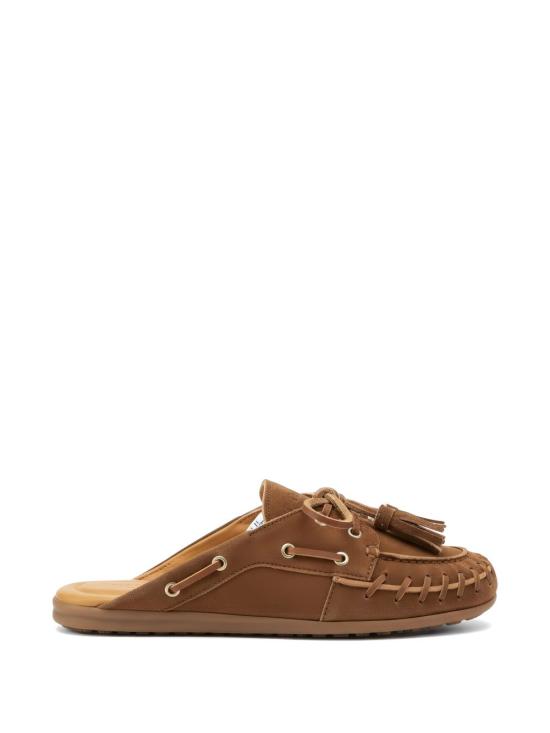 26SS 뮬/슬리퍼 BOATLOAFERFRINGE SUEDECHOCOLATE Marrone