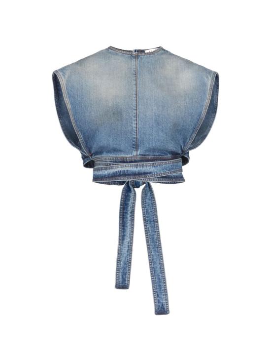 26SS 알라이아 데님 셔츠 AA9H1482D026C A56 FADED BLUE