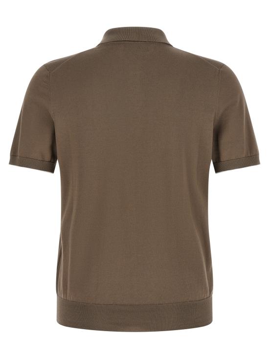 26SS 브루넬로 쿠치넬리 로고 경량 코튼 니트 폴로 셔츠 M29800195CLL90 Brown - BRUNELLO CUCINELLI