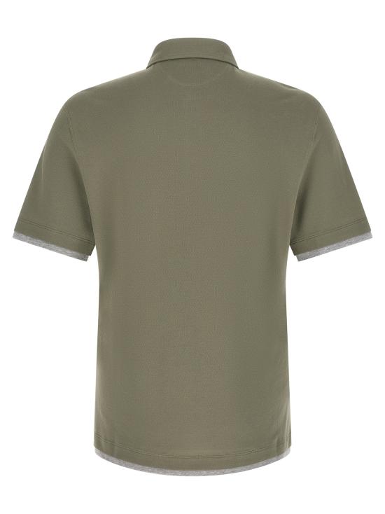 26SS 브루넬로 쿠치넬리 폴로 티셔츠 ME8543966CNX37 Green - BRUNELLO CUCINELLI