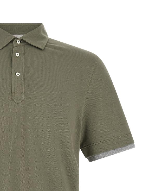 26SS 브루넬로 쿠치넬리 폴로 티셔츠 ME8543966CNX37 Green - BRUNELLO CUCINELLI
