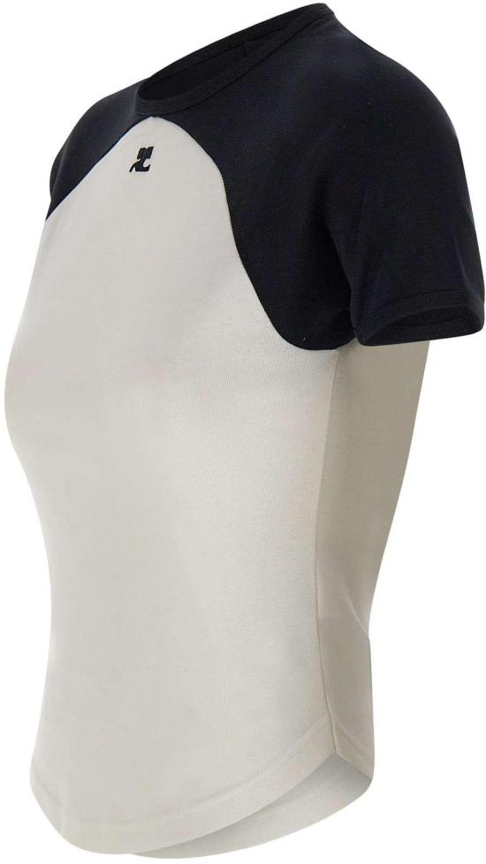 26SS 쿠레쥬 반팔 티셔츠 325JTS214JS0203WHTBLK WHITE - COURREGES