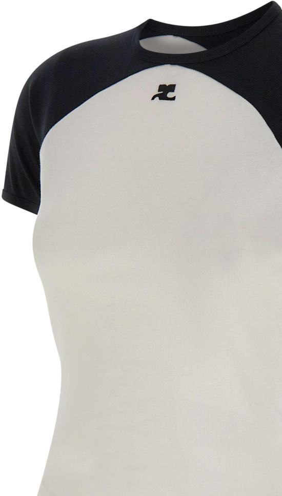 26SS 쿠레쥬 반팔 티셔츠 325JTS214JS0203WHTBLK WHITE - COURREGES