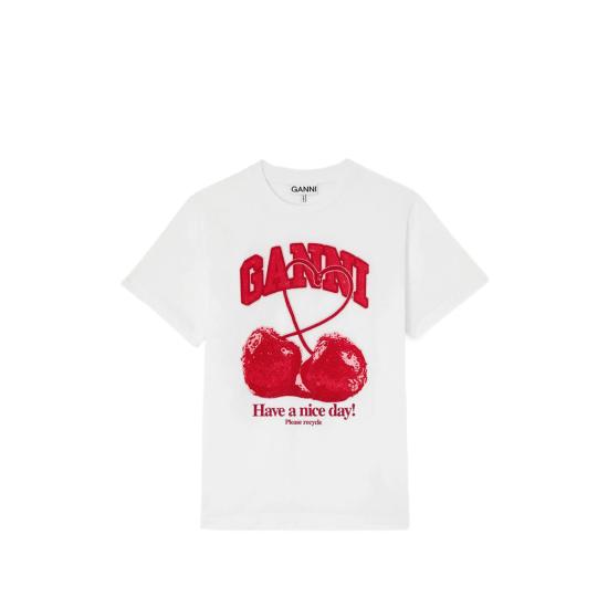 26FW 가니 반팔 티셔츠 A1050247 151 WHITE RED