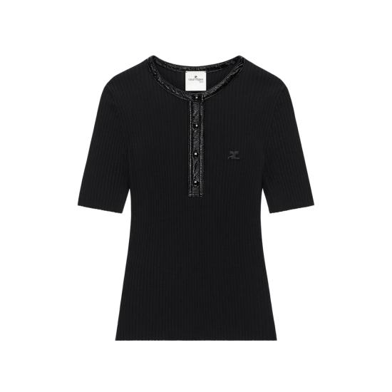 26FW 쿠레쥬 반팔 티셔츠 326MTO539FI 0001 9999 BLACK