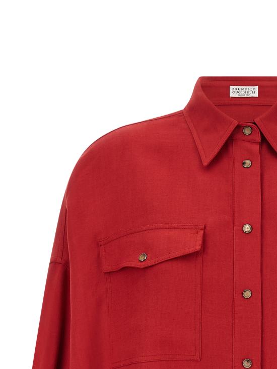 26SS 브루넬로 쿠치넬리 셔츠 MH126NE416C9053 Red - BRUNELLO CUCINELLI