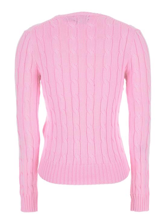 26FW 폴로 랄프로렌 포니 로고 피마코튼 케이블 니트 스웨터 211971869010 Pink - POLO RALPH LAUREN