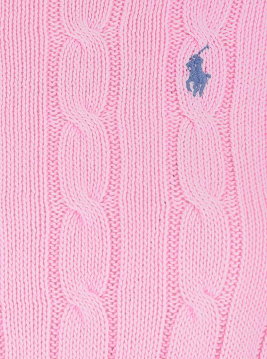 26FW 폴로 랄프로렌 포니 로고 피마코튼 케이블 니트 스웨터 211971869010 Pink - POLO RALPH LAUREN