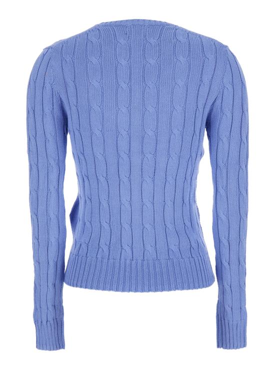 26FW 폴로 랄프로렌 포니 로고 피마코튼 케이블 니트 스웨터 211971869009 Light blue - POLO RALPH LAUREN