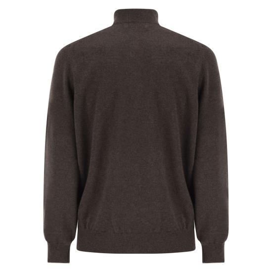  브루넬로 쿠치넬리 캐시미어 집업 니트 M2200124 DARK BROWN - BRUNELLO CUCINELLI