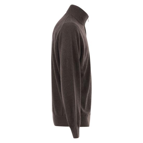  브루넬로 쿠치넬리 캐시미어 집업 니트 M2200124 DARK BROWN - BRUNELLO CUCINELLI