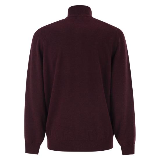  브루넬로 쿠치넬리 캐시미어 집업 니트 M2200124 BORDEAUX - BRUNELLO CUCINELLI