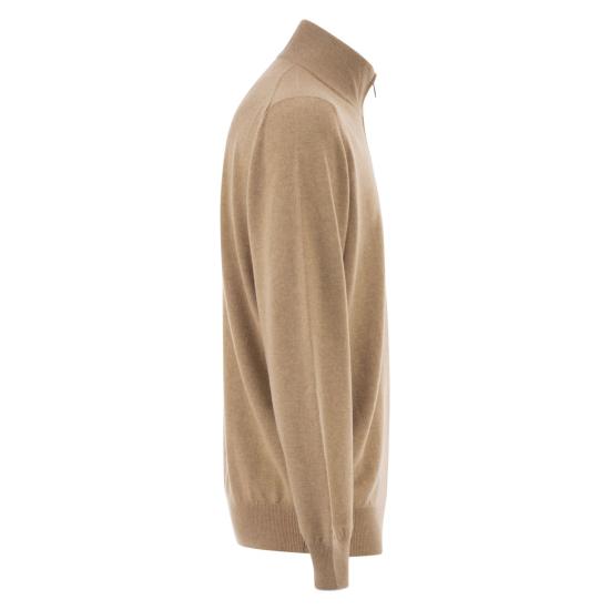  브루넬로 쿠치넬리 캐시미어 집업 니트 M2200124 CAMEL - BRUNELLO CUCINELLI