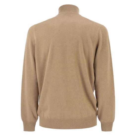  브루넬로 쿠치넬리 캐시미어 집업 니트 M2200124 CAMEL - BRUNELLO CUCINELLI