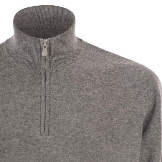  브루넬로 쿠치넬리 캐시미어 집업 니트 M2200124 GREY - BRUNELLO CUCINELLI