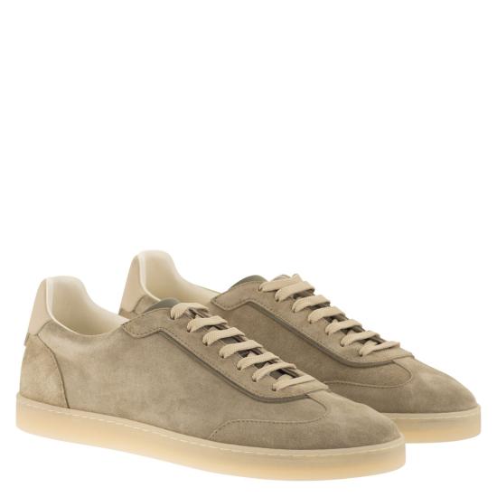  브루넬로 쿠치넬리 스웨이드 스니커즈 MZUMGLJ336 TURTLEDOVE - BRUNELLO CUCINELLI
