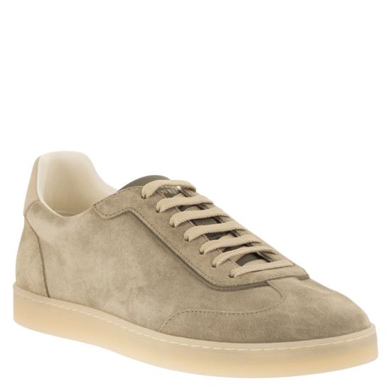  브루넬로 쿠치넬리 스웨이드 스니커즈 MZUMGLJ336 TURTLEDOVE - BRUNELLO CUCINELLI