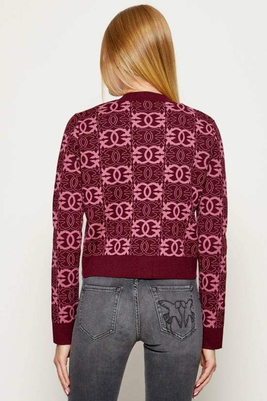25FW 핑코 가디건 106043A2YD RW2 burgundy - PINKO