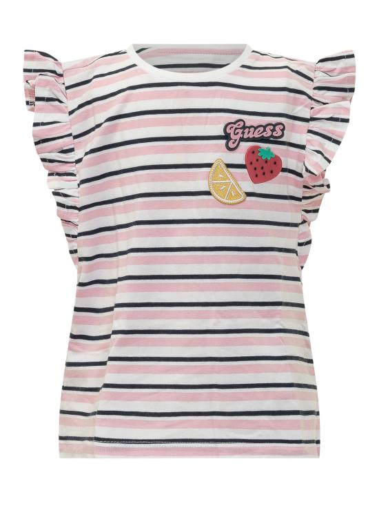 26SS [키즈] 게스 티셔츠 K6GI09K9NE4 S01T WHITE PINK