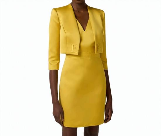 26SS 엘리자베타프랜치 미디 원피스 TB00161E2 EV4 Yellow - ELISABETTA FRANCHI
