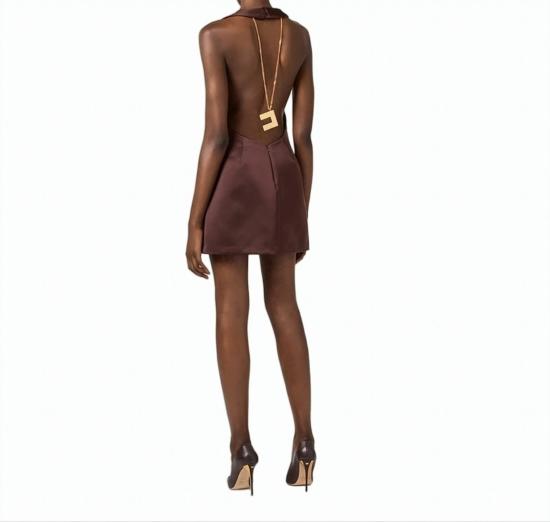 26SS 엘리자베타프랜치 원피스 AB87162E2 644 Brown - ELISABETTA FRANCHI