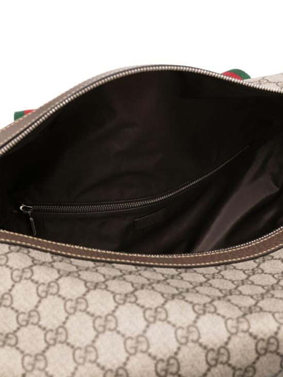  구찌 라지 더플백 스퀘어 웹 소프트 GG 수프림 758664 FACK7 Brown - GUCCI